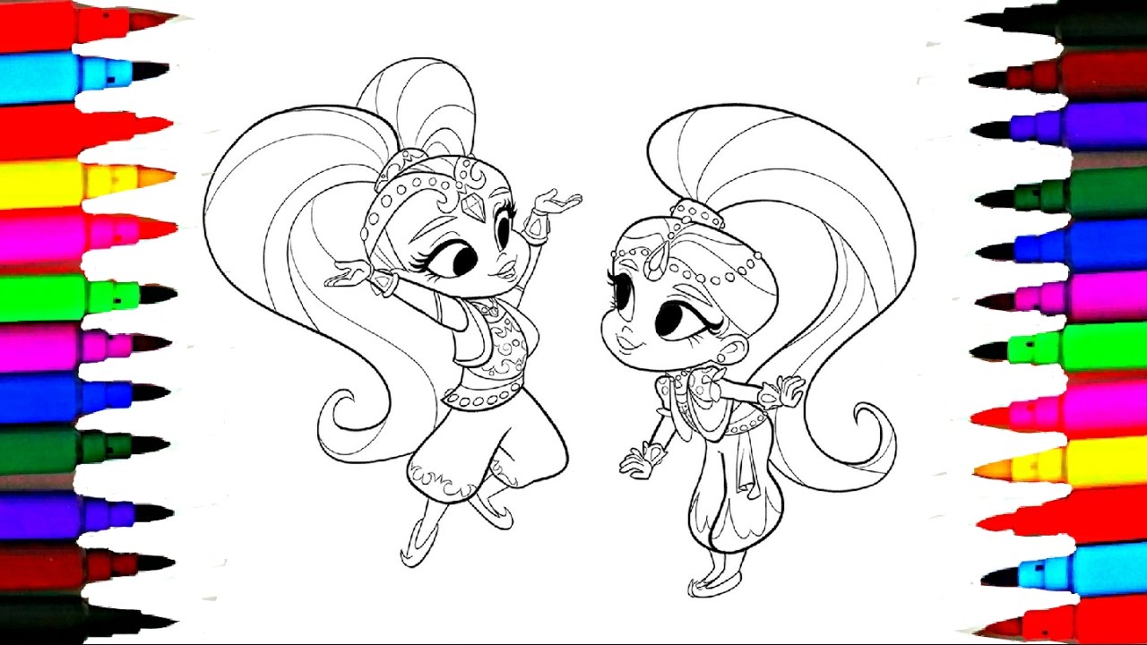 1280x720 coloring pages shimmer and shine l nickelodeon drawing pages - Shimmer And Shine Drawing
