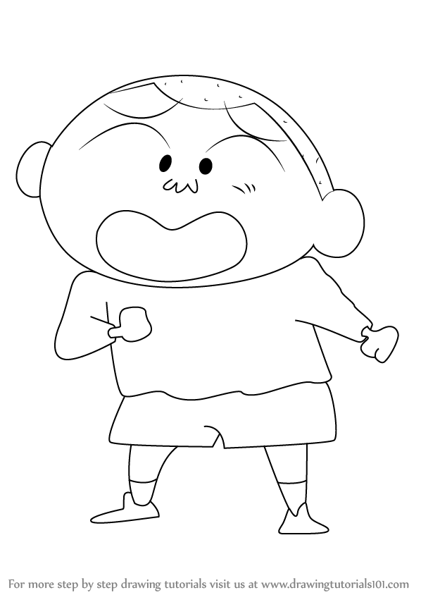 598x844 learn how to draw masao from shin chan - Shin Drawing