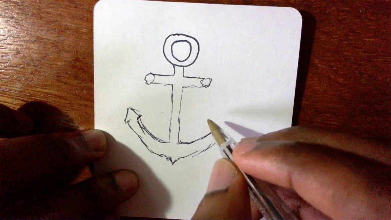 1280x720 How To Draw A Cartoon Ship Anchor - Ship Anchor Drawing