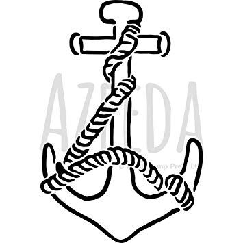 355x355 Large 'ship Anchor' Wall Stencil Template - Ship Anchor Drawing