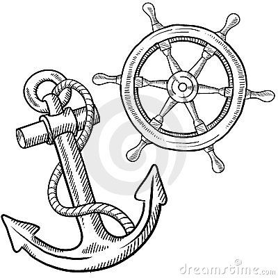 400x400 Ships Wheel And Anchor Drawing Fishtales! Wheel Tattoo, Ship - Ship Anchor Drawing