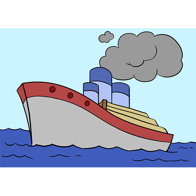 680x678 How To Draw A Ship Really Easy Drawing Tutorial - Ship Drawing