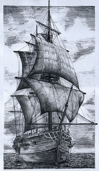 321x550 Old Ship Drawing Posters - Ship Drawing