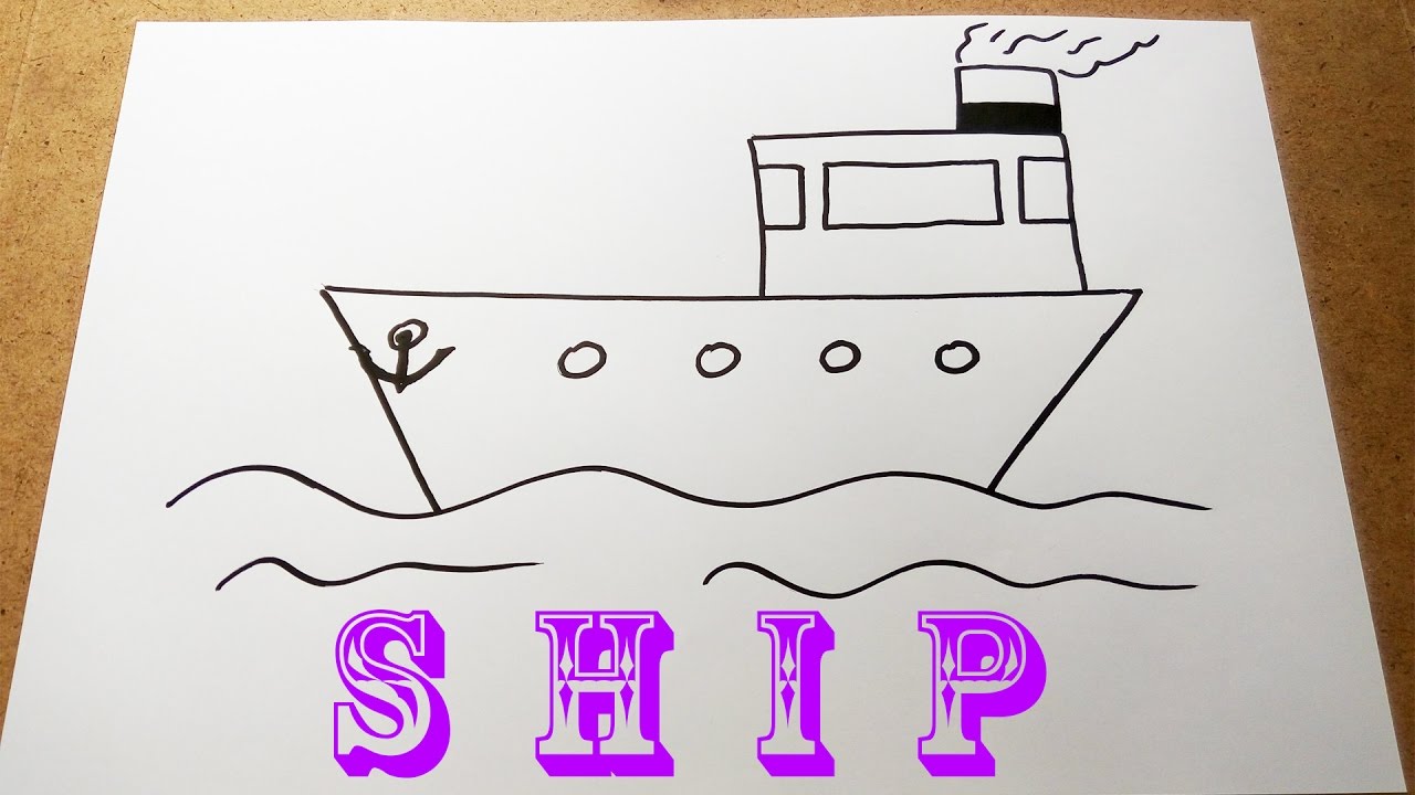 1280x720 How To Draw A Ship - Ship Drawing Easy