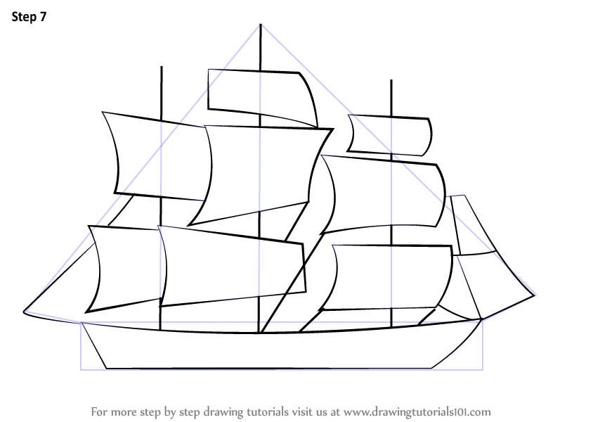 844x600 Learn How To Draw A Ship For Kids - Ship Drawing For Kids