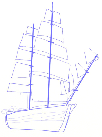 350x467 How To Draw A Sailing Ship - Ship Drawing Images