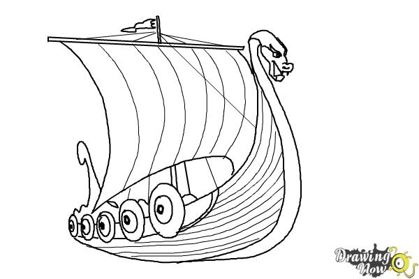 600x400 How To Draw A Viking Ship - Ship Drawing Images