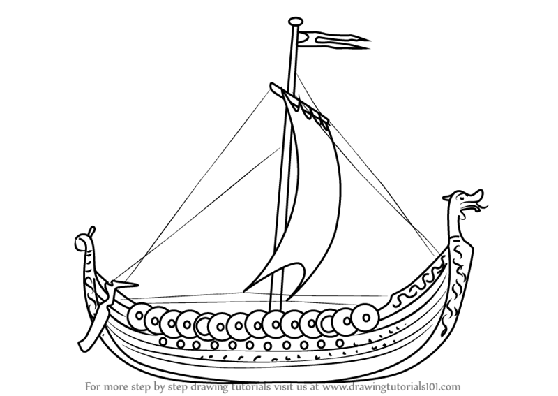 800x567 Learn How To Draw A Viking Ship - Ship Drawing Images