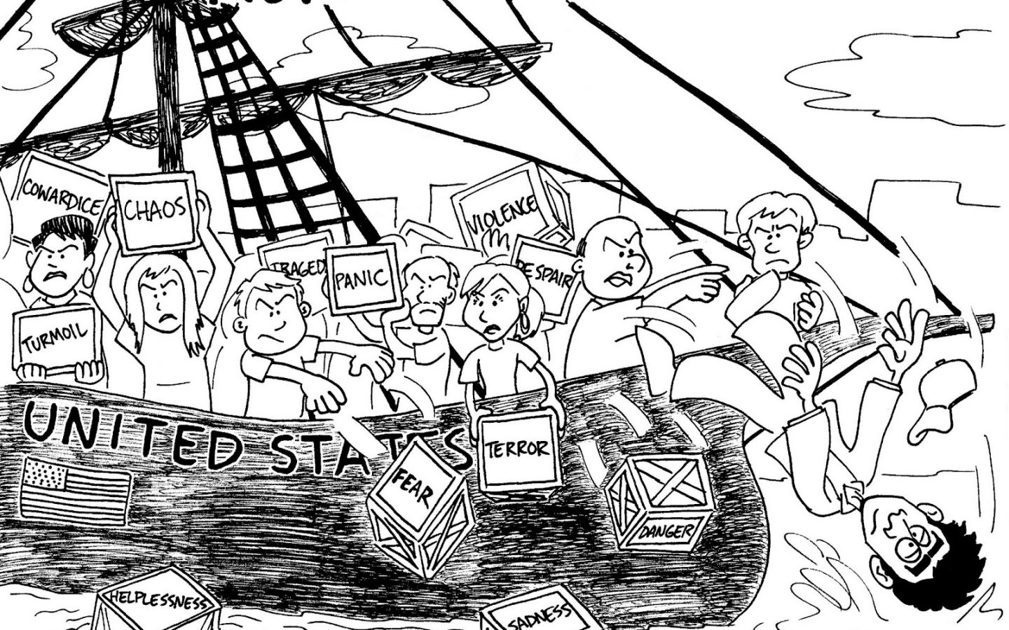 1440x900 Boston Teaty Ship Drawing Simple Boat Cartoon Stunning Tea Party - Ship Drawing Images