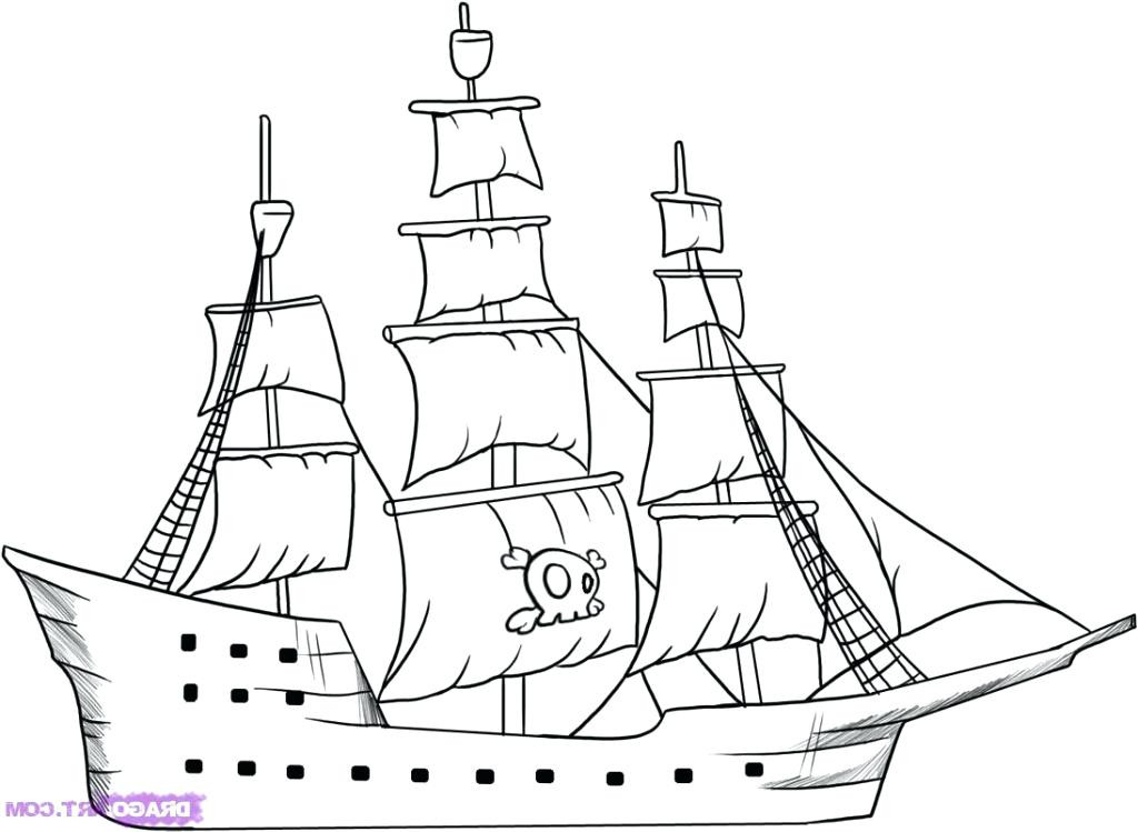 1024x749 How To Draw A Boat Step - Ship Drawing Simple