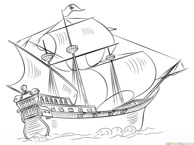 640x480 Simple Ship Drawing - Ship Drawing Simple