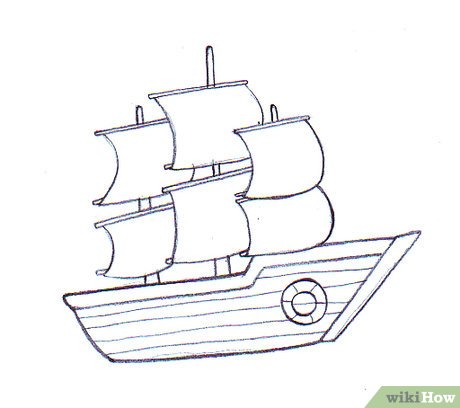 460x408 Ways To Draw A Boat - Ship Drawing Simple
