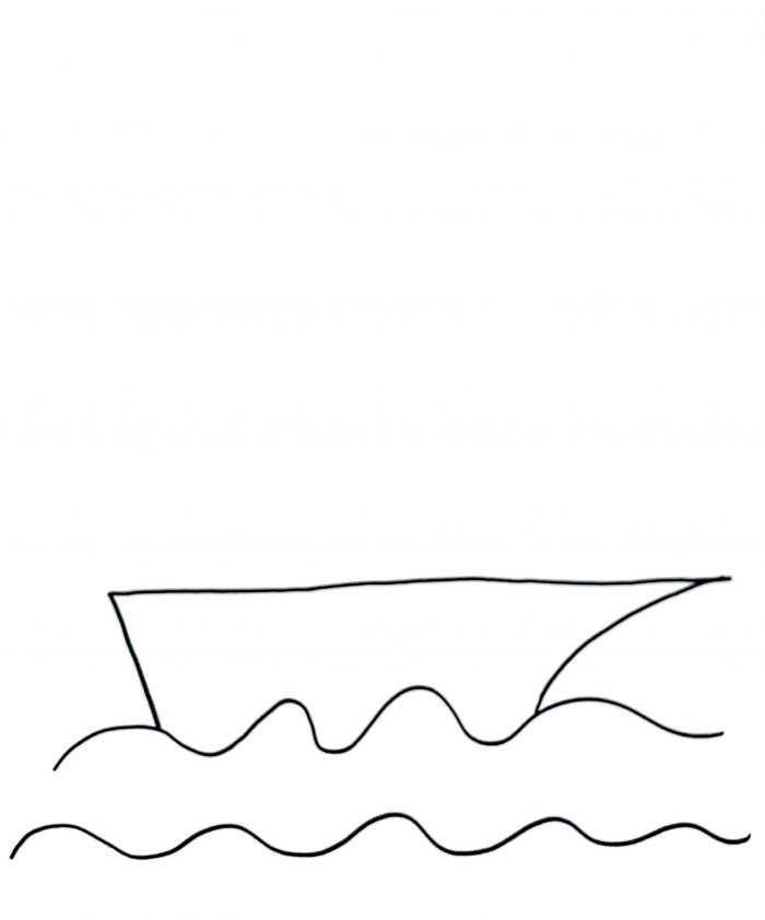 700x842 Sailing Ship Drawing For Kids Step - Ship Drawing Step By Step