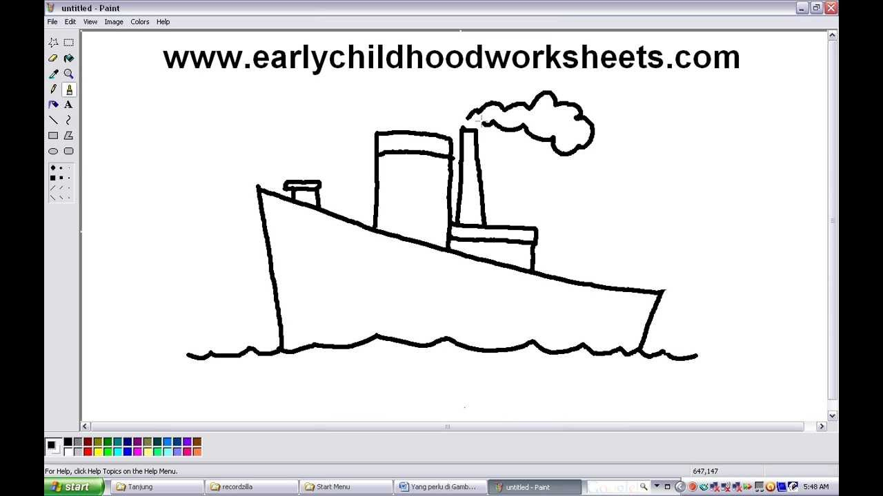 1280x720 ship drawing for kid and how to draw cartoons ship easy stepstep - Ship Drawing Step By Step