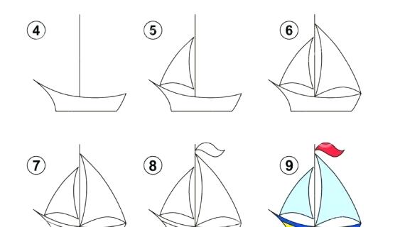 570x320 How To Draw A Boat Step - Ship Drawing Step By Step