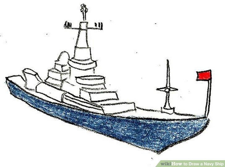 728x541 How To Draw A Navy Ship Steps - Ship Images For Drawing