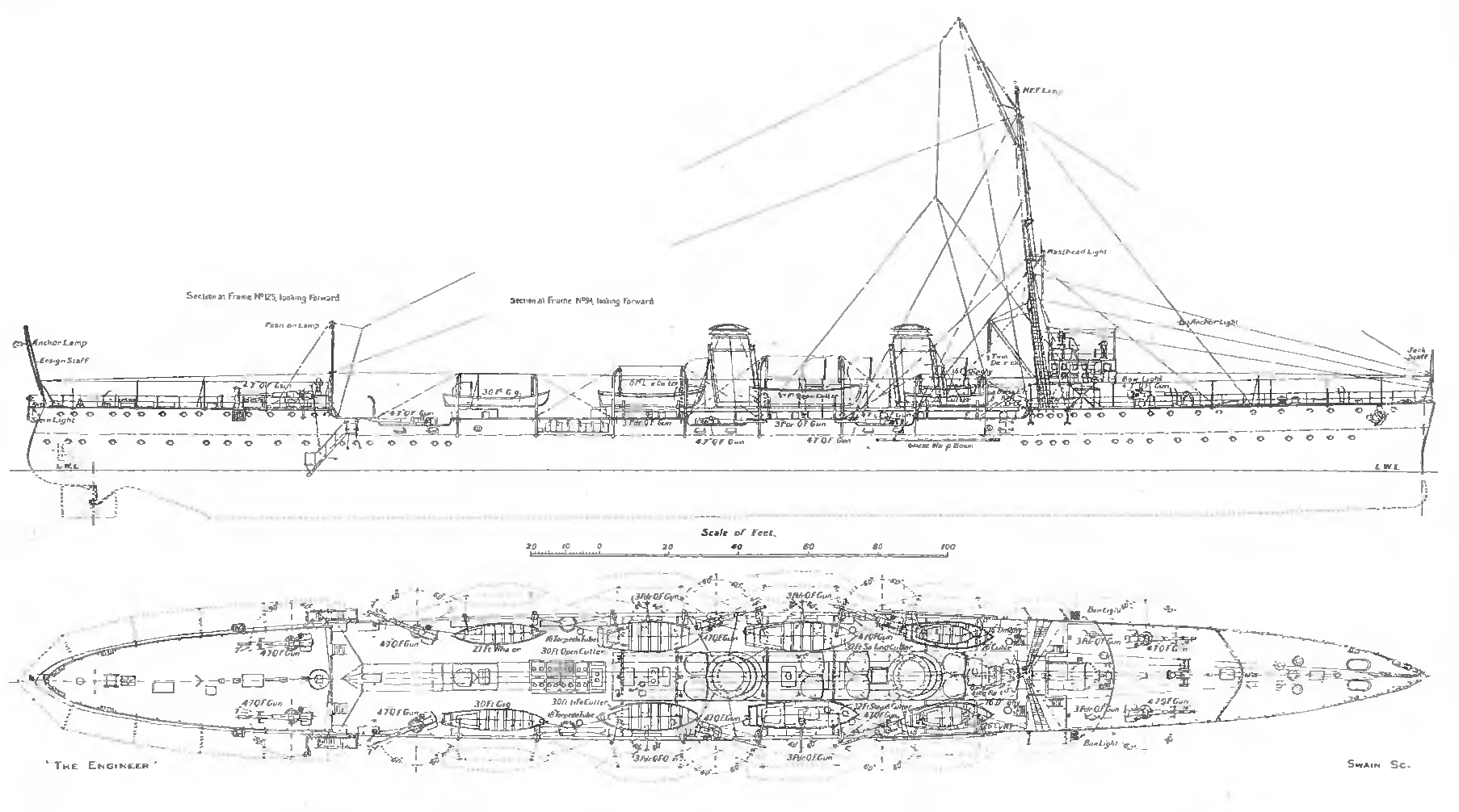1806x1006 Bahia Class Cruiser - Ship Line Drawing
