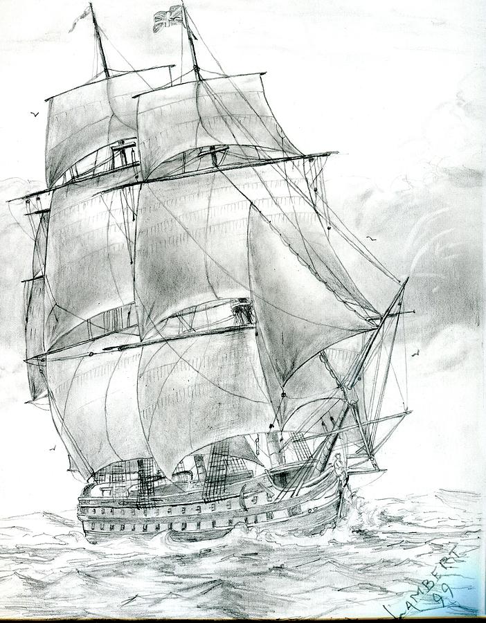 702x900 Ship Of The Line Third Rate Drawing - Ship Line Drawing