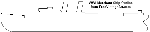 600x129 Dazzle Ship Art Free Vintage Art - Ship Outline Drawing