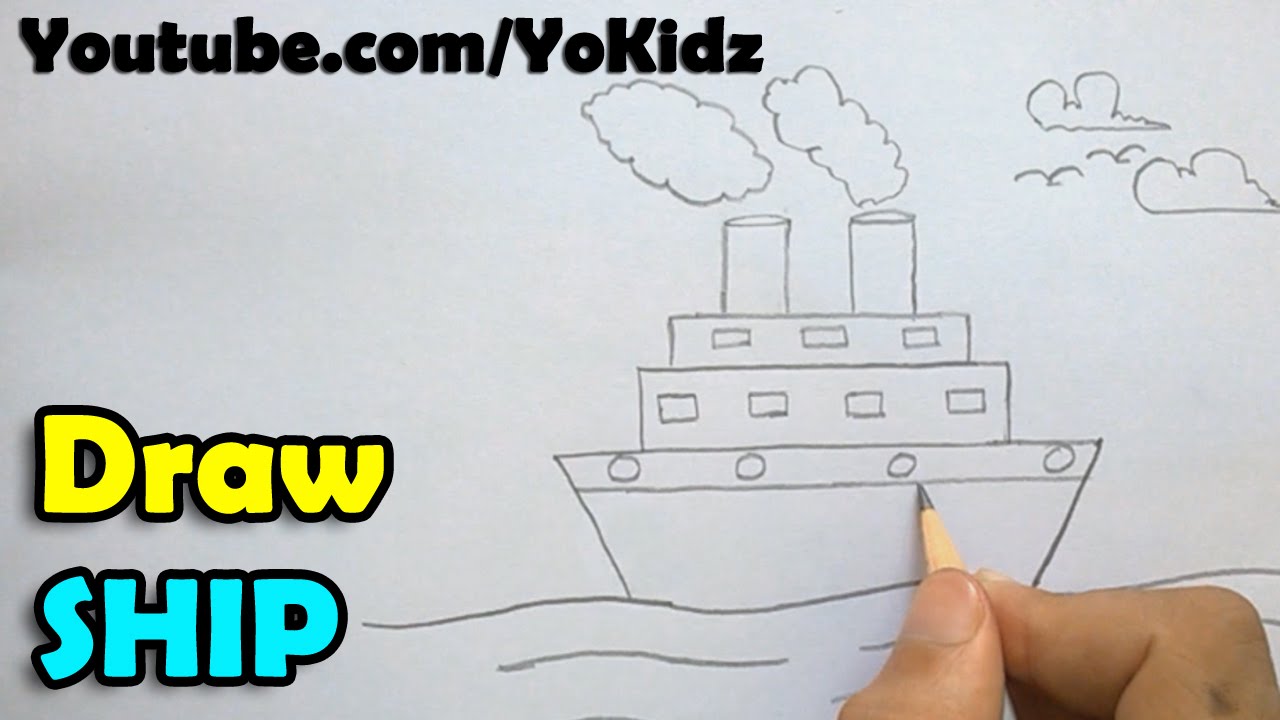 1280x720 How To Draw A Ship - Ship Outline Drawing