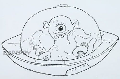 500x330 Space Ship Outline Alien Ship Drawing - Ship Outline Drawing