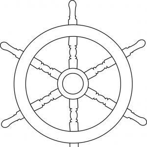 300x300 Steering Wheel Of A Pirate Ship Vector Soidergi - Ship Outline Drawing