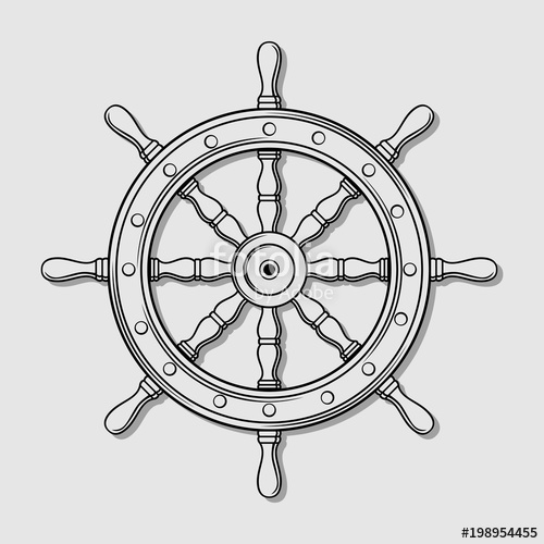 500x500 ship steering wheel vector illustration stock image and royalty - Ship Steering Wheel Drawing
