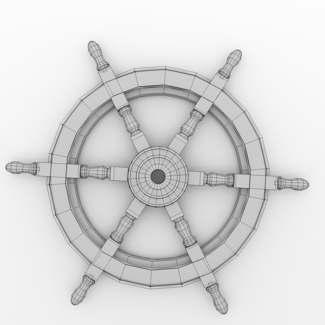 1080x1080 model ships steering wheel cgtrader - Ship Steering Wheel Drawing