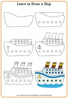 236x340 How To Draw Boats For Kids Boat Drawing Shark Drawing - Ship Step By Step Drawing