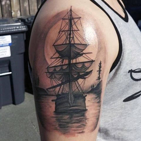 480x480 Stunning Ship Tattoo Ideas, Designs And Meaning Styles At Life - Ship Tattoo Drawing