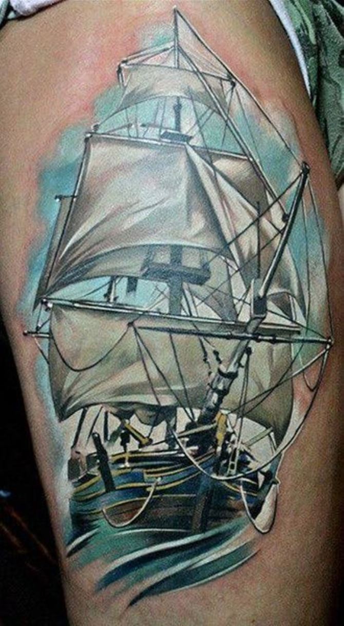 670x1219 Ship Tattoos Tattoofanblog - Ship Tattoo Drawing