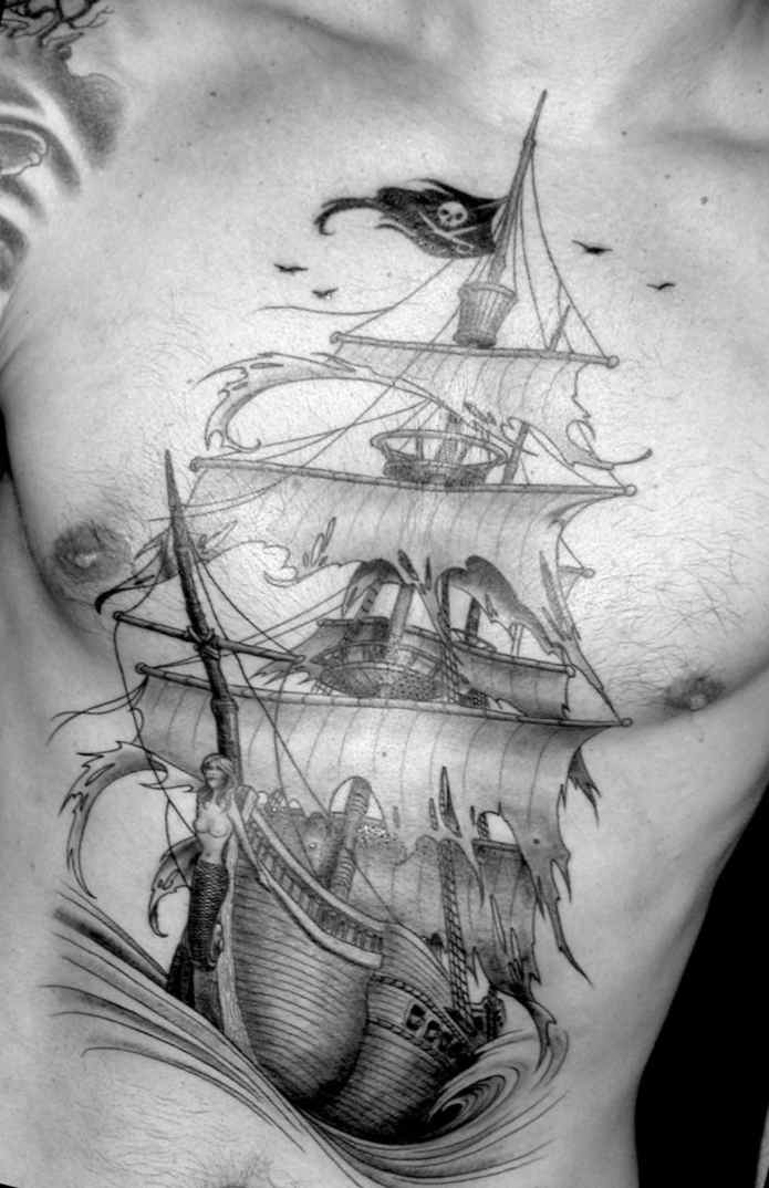 695x1074 Pirate Ship Tattoos Tattoo Designs Ideas For Man And Woman - Ship Tattoo Drawing
