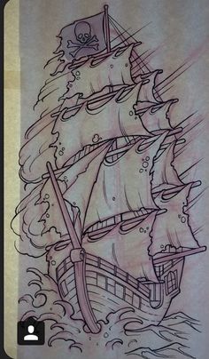 236x404 Best Pirate Ship Tattoo Ideas Images In Tattoo Ideas - Ship Tattoo Drawing