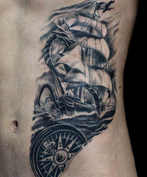 498x600 Ship Tattoo Ideas For Men - Ship Tattoo Drawing
