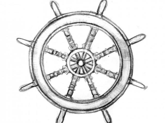 640x480 Drawn Ship Ship Wheel - Ship Wheel Drawing