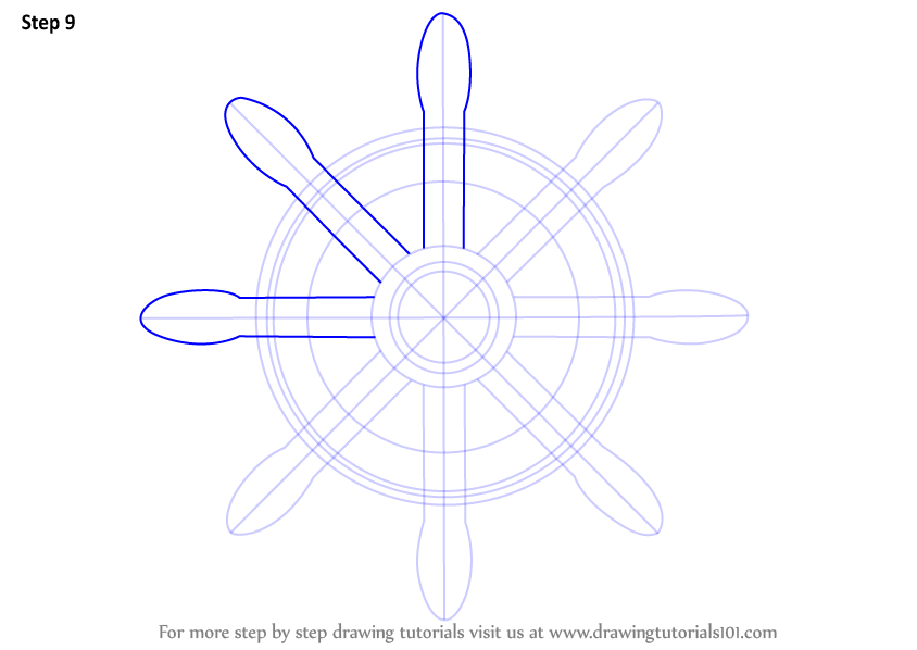 844x598 Learn How To Draw A Boat Wheel - Ship Wheel Drawing