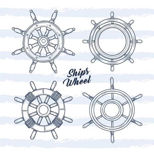 490x490 Ship Wheel Hand Drawn Illustration - Ship Wheel Drawing