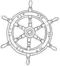 200x217 Free Ships Wheel Nautical Digital Stamp Set New Baby's Room - Ship Wheel Drawing