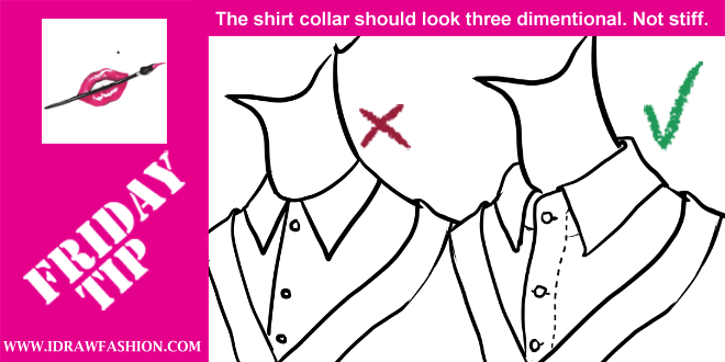 660x330 how to draw a shirt collar i draw fashion - Shirt Collar Drawing