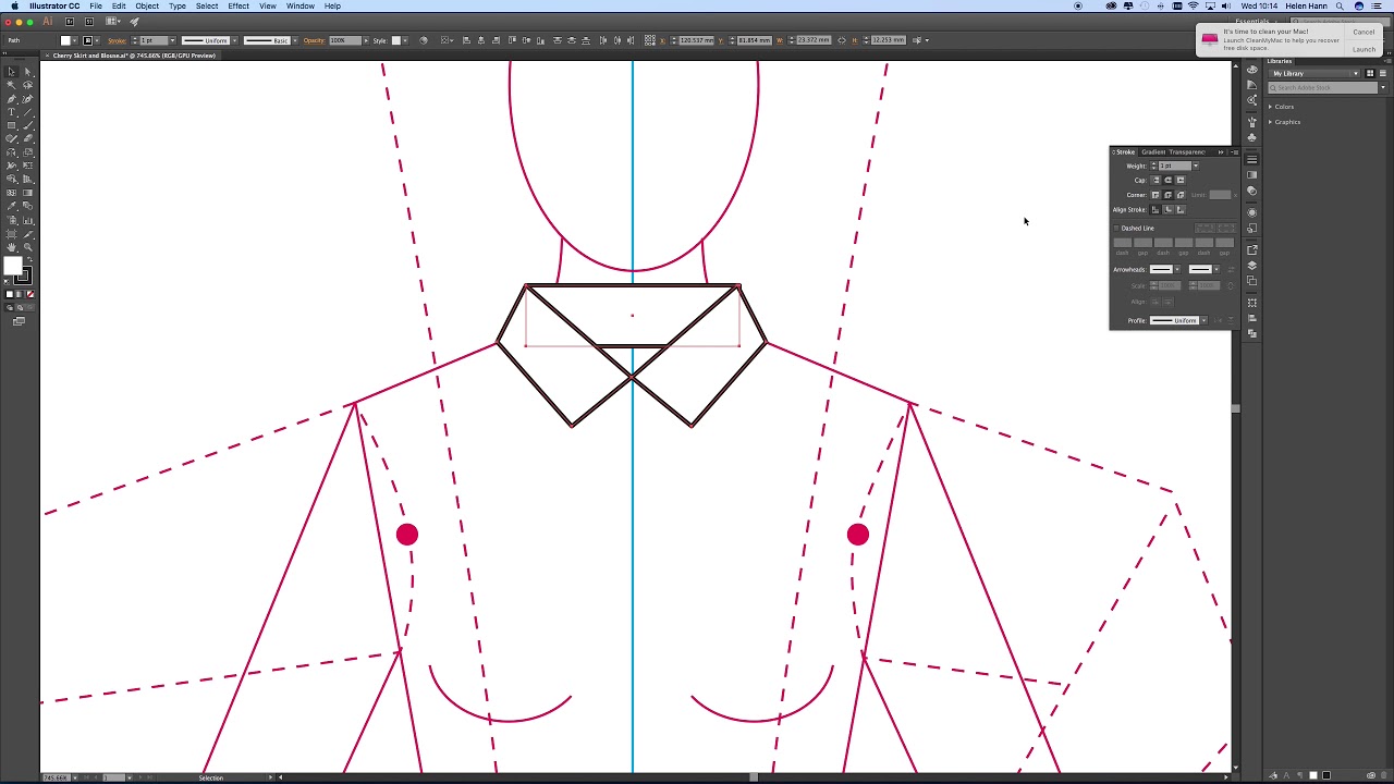 1280x720 illustrator drawing a shirt collar - Shirt Collar Drawing