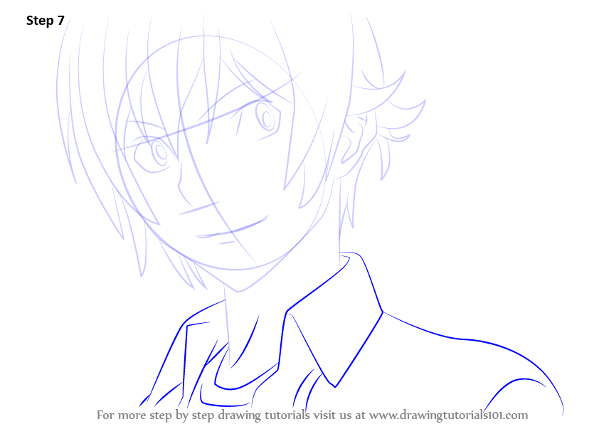 842x596 learn how to draw moritaka mashiro from bakuman - Shirt Collar Drawing