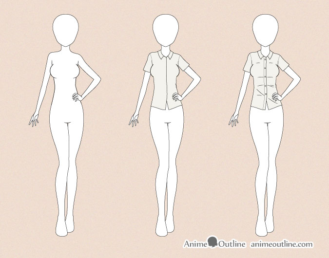 675x530 How To Draw Anime Clothes - Shirt Drawing Images