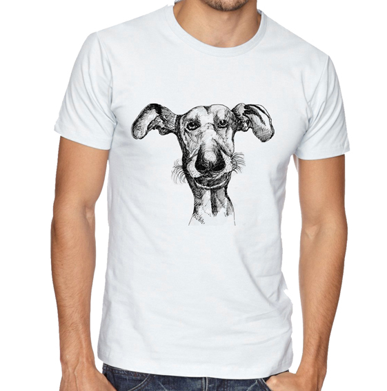 561x566 Dog Drawing On T Shirt - Shirt Drawing Images