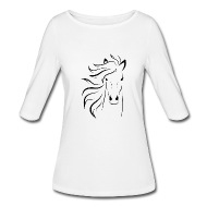 190x190 horse face drawing outline women's sleeve shirt spreadshirt - Shirt Outline Drawing