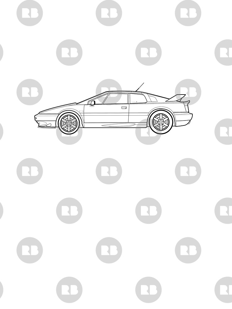 750x1000 Lotus Esprit Outline Drawing Graphic T Shirt - Shirt Outline Drawing