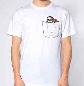 296x300 Sloth Fake Pocket T Shirt Ebay - Shirt Pocket Drawing