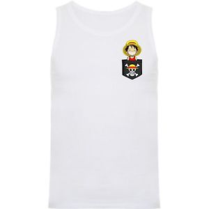 300x300 T Shirt Sleeveless One Piece Monkey Luffy Drawing Manga Pocket Top - Shirt Pocket Drawing