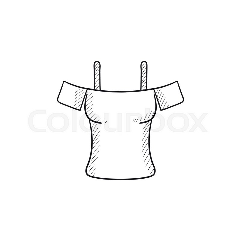 800x800 female shirt vector sketch icon stock vector colourbox - Shirt Sketch Drawing
