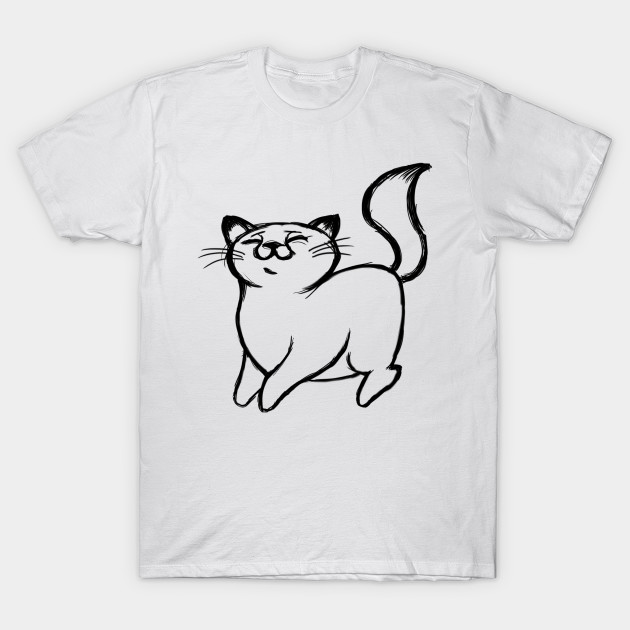 630x630 Happy Cat Original Pencil Sketch Art - Shirt Sketch Drawing