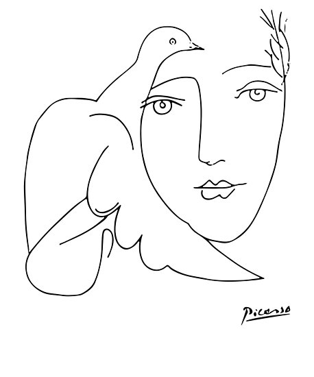 458x550 Pablo Picasso Peace - Shirt Sketch Drawing